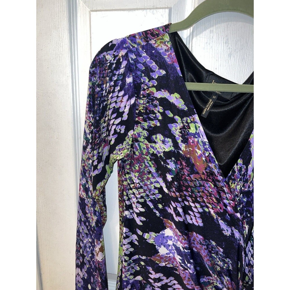 Laundry Shelli Segal Dress Womens sz 12 Python Snake Knot side twist faux wrap - Picture 6 of 7